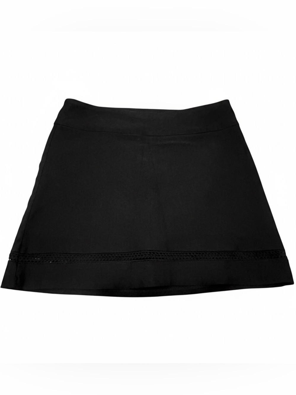 Crown & Ivy Black Athletic Lace Trim Skort W Spandex Shorts Size 6